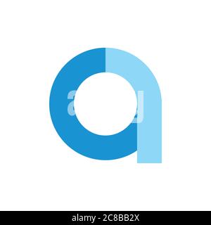 letter a simple blue paper logo vector Stock Vector