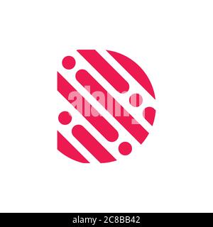 letter d stripes dots drop waters logo vector Stock Vector