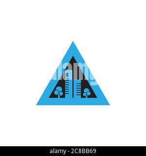triangle night city symbol logo vector Stock Vector