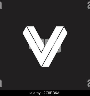 letter v twist 3d logo vector Stock Vector