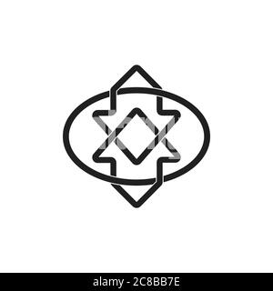 linked chain arrows linear logo Stock Vector
