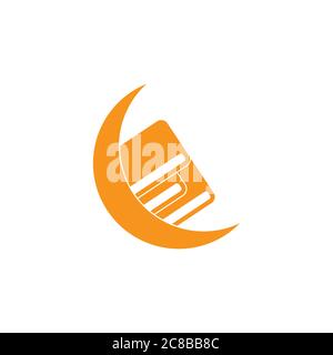 moon book learning education logo vector Stock Vector