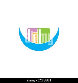 curves book learning education logo vector Stock Vector