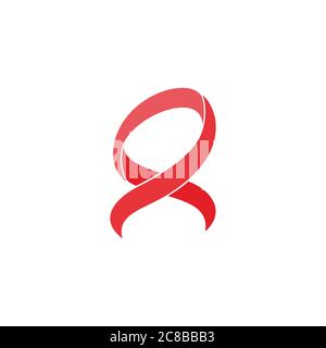 red ribbon motion 3d design vector fit for logo decoration Stock Vector
