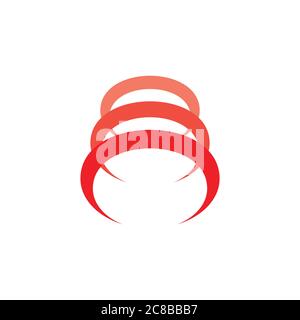 curves gradient abstract red logo vector Stock Vector