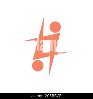 simple linked abstract people arrows teamwork logo vector Stock Vector