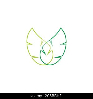 linked leaf linear design geometric style vector fit for decoration logo Stock Vector