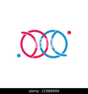 linked planet satellite circle logo vector Stock Vector