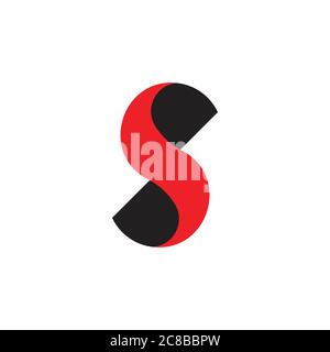 letter s curves geometric 3d design logo vector Stock Vector