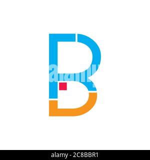 abstract letter br rb geometric line logo vector Stock Vector