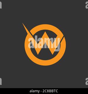 letter o w overlapping circle logo vector Stock Vector