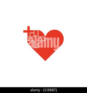 heart plus medical simple geometric Stock Vector
