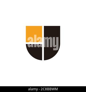 abstract letter uj simple geometric design vector fit for simple emblem logo Stock Vector