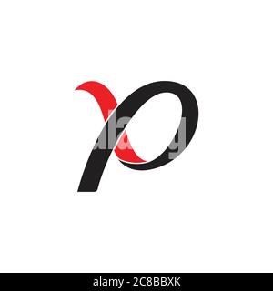 abstract letter p motion 3d ribbon vector fit for logo product Stock Vector
