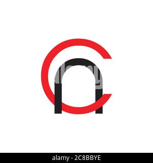 letters ca simple linked line logo vector Stock Vector