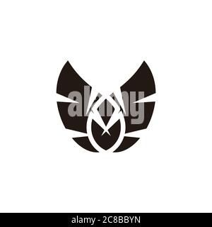 simple geometric wings symbol vector fit for your vehicle product logo brand Stock Vector