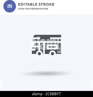 Mobile Home icon vector, filled flat sign, solid pictogram isolated on white, logo illustration. Mobile Home icon for presentation. Stock Vector