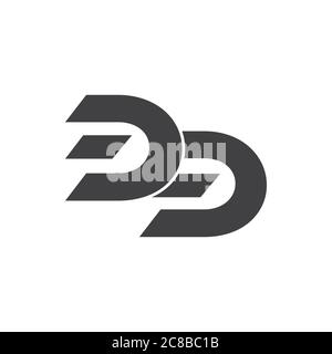 letter dd simple geometric motion logo vector Stock Vector