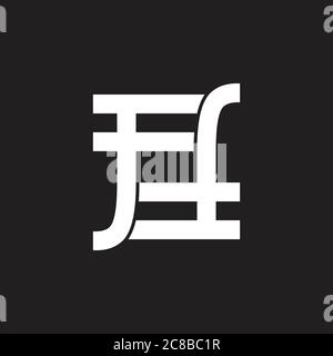 letters ff simple geometric logo Stock Vector