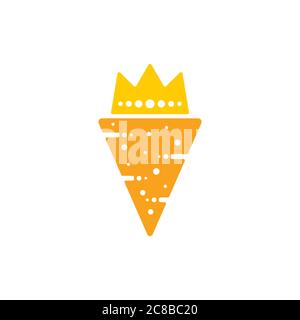 triangle king cheese pizza symbol vector Stock Vector