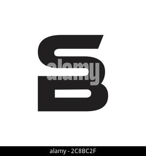 letter sb simple linked geometric logo vector Stock Vector