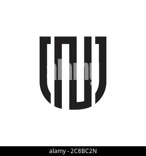 letter un simple geometric line logo vector Stock Vector