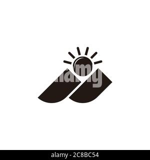 vector of mountain sun geometric design vector fit for your product logo Stock Vector