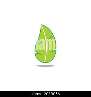 single leaf colorful geometric shadow design vector fit for nature product logo Stock Vector