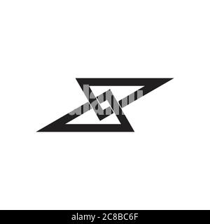 abstract infinity linked triangle overlap logo vector Stock Vector