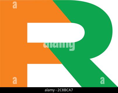 letter fr linked colorful geometric logo vector Stock Vector