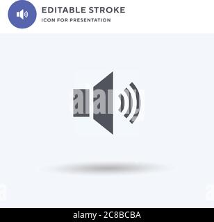 Volume Up icon vector, filled flat sign, solid pictogram isolated on white, logo illustration. Volume Up icon for presentation. Stock Vector