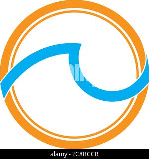 sun waves circle geometric simple logo vector Stock Vector