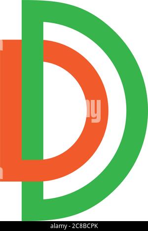 letter dd linked colorful logo vector Stock Vector