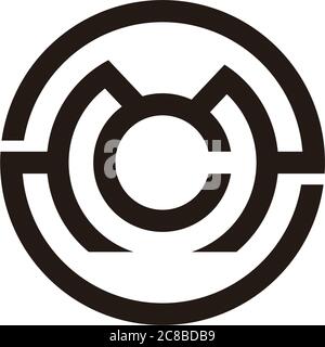 letter mc symbol circle geometric line logo vector Stock Vector