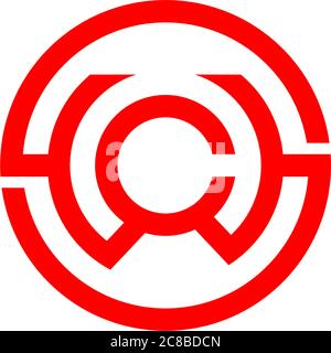 letter s w c symbol circle geometric line logo vector Stock Vector