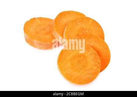 carrot slices isolated on white Stock Photo