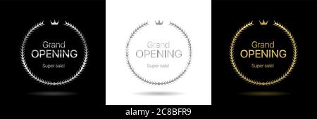Grand opening wreath icon Stock Vector