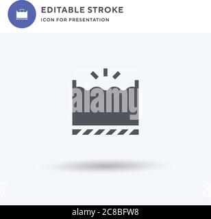 Depth icon vector, filled flat sign, solid pictogram isolated on white, logo illustration. Depth icon for presentation. Stock Vector