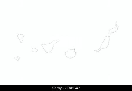 abstract La Palma, Canary Islands outline shape isolated on blue ...