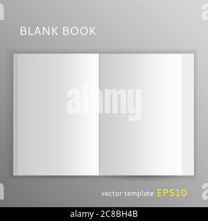 Vector blank open book isolated on gray background Stock Vector