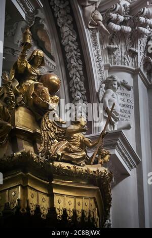Awe-inspiring architecture - Step inside St. Stephen's Cathedral in Passau, Germany. Stock Photo