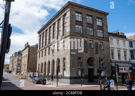 The former Bank of Scotland building at the corner of Sauchiehall Street and Blytheswood Street in Glasgow City Centre Stock Photo