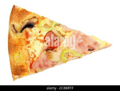 pizza slice isolated on white Stock Photo