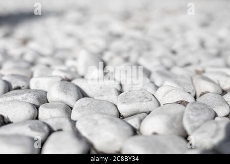 White stone background. White pebbles stone for background. Stock Photo