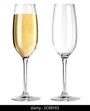 Vector champagne glasses on white background Stock Vector