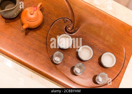 Chinese tea ceremony concept. Zen concept, asian tea, top view Stock Photo