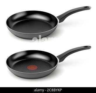 Vector frying pans on white background Stock Vector