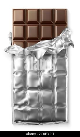 Vector chocolate bar on white background Stock Vector