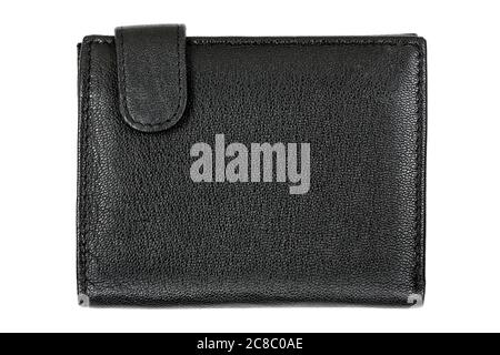 black leather wallet isolated on white Stock Photo
