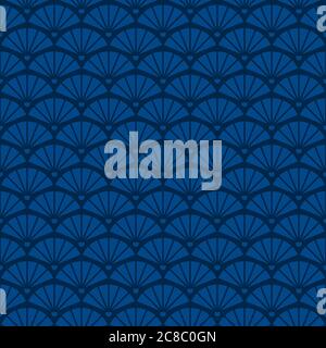 Geometric seamless vintage pattern with fans, abstract pattern in chinese style Stock Vector